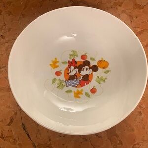 Disney Mickey & Minnie Mouse Large Serving Bowl Fall Pumpkin Thanksgiving NEW